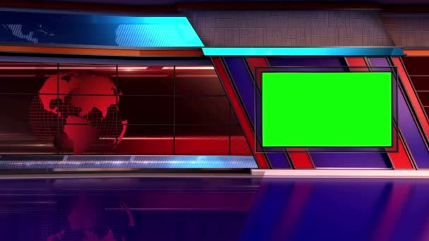 Virtual News Studio Set Schermo Verde — Video Stock