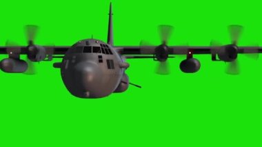 Airplane Flying on Green Screen