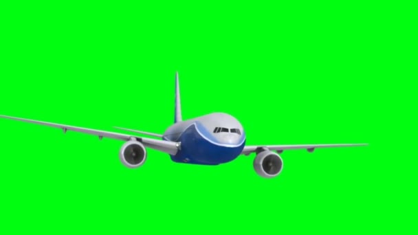 Airplane Flying Green Screen — Vídeo de Stock