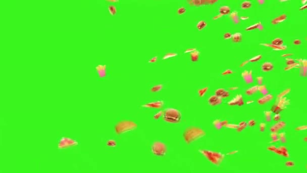 Fast Food Flying Green Screen — 비디오