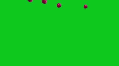 Apples Falling on Green Screen
