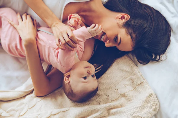 Beautiful woman with baby girl — Stock Photo, Image