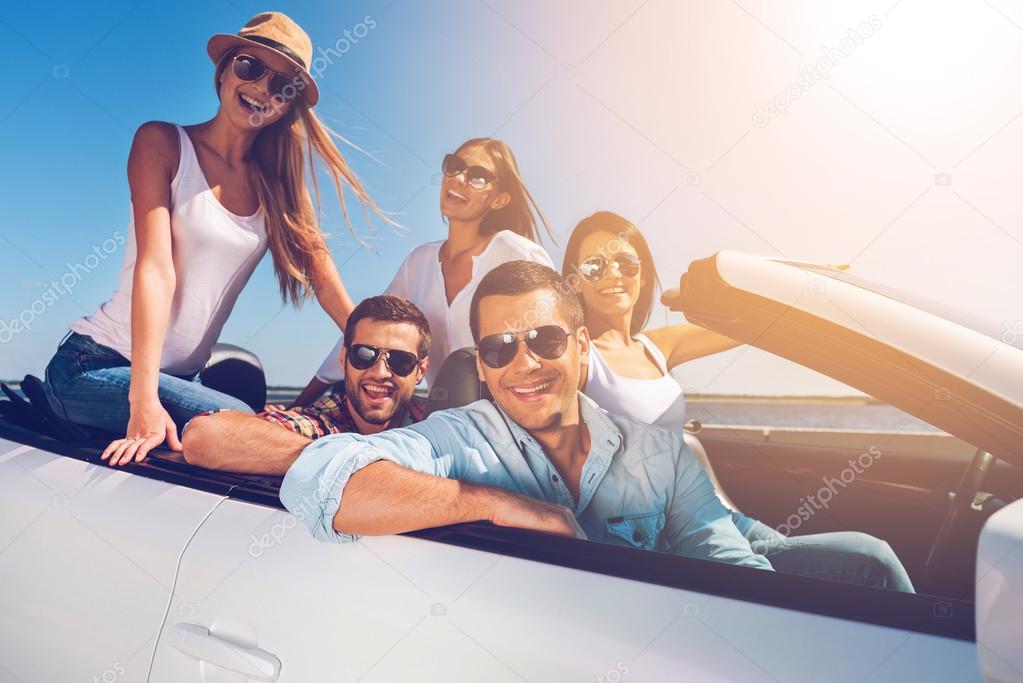 people enjoying road trip