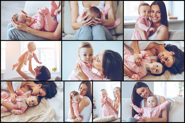 Mother holding baby girl Royalty Free Stock Photos