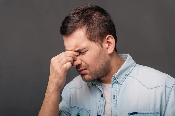 Frustrated  exhausted man — Stock Photo, Image