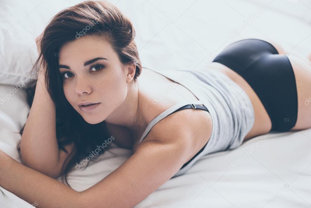 Young Woman In Black Lingerie Set Against The Old Walls Stock Photo,  Picture and Royalty Free Image. Image 20641939.