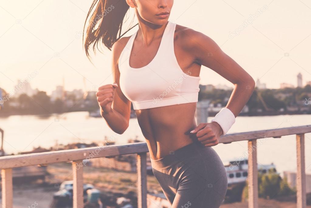 Young woman  running 