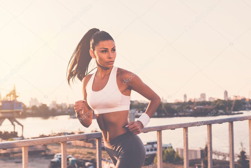 Young woman  running 