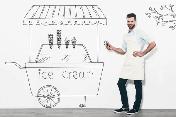 Ice cream seller — Stock Photo, Image