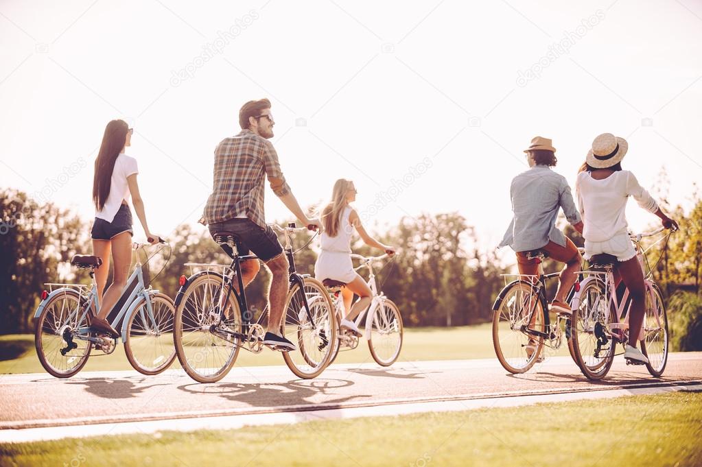 people riding bicycles 