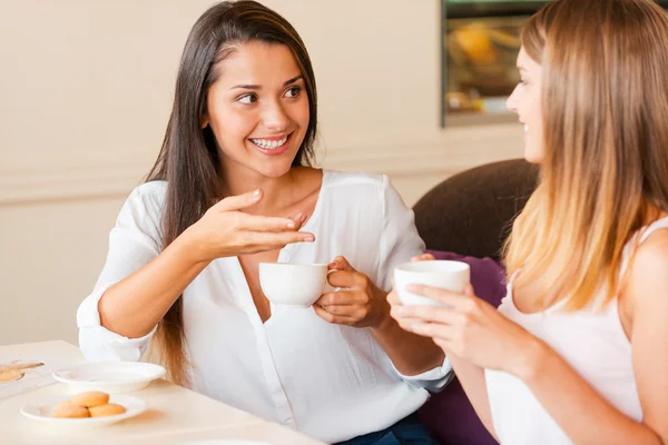 Mujeres tomando café en la cafetería — Foto de Stock