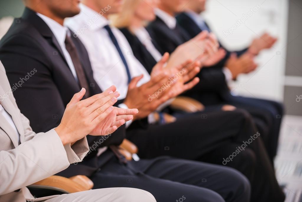 Business people clapping hands — Stock Photo © gstockstudio #52992039