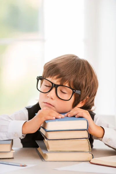 Tired schoolboy — Stock Photo, Image