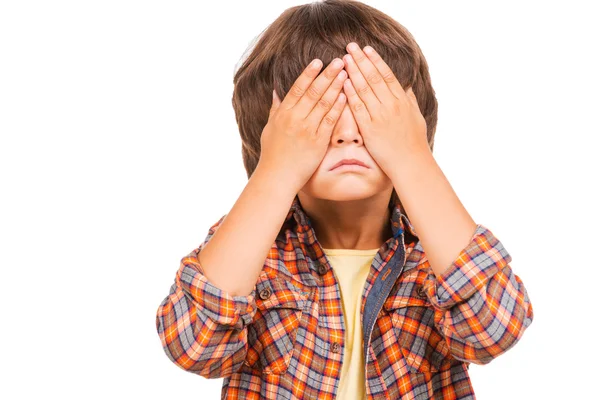 Boy covering eyes — Stock Photo, Image