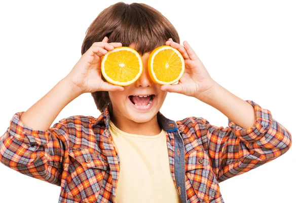 Bavíte se s pomerančem. — Stock fotografie