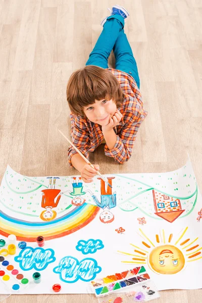 Boy painting — Stock Photo, Image