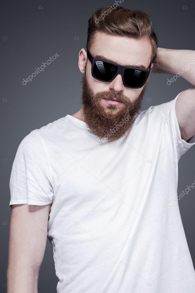Bearded man in sunglasses