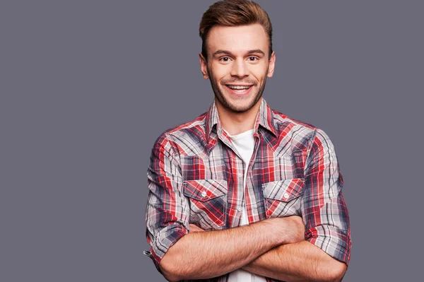 Man keeping arms crossed — Stock Photo, Image