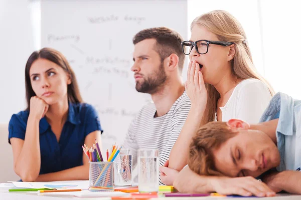 Business people on boring presentation. — Stock Photo, Image