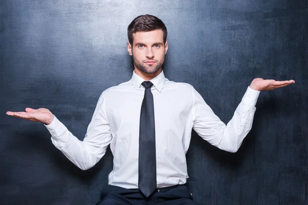 Man holding copy space Stock Image