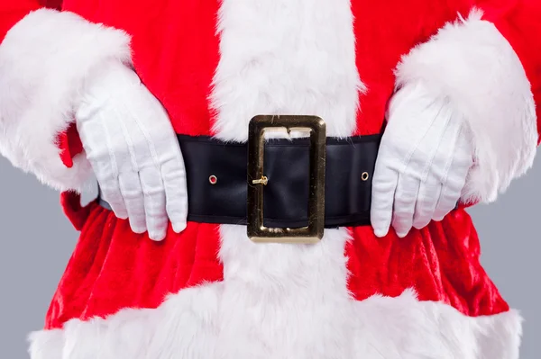 Santa Claus ajustando su cinturón — Foto de Stock