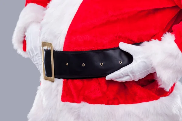 Santa Claus adjusting his belt — Stock Photo, Image