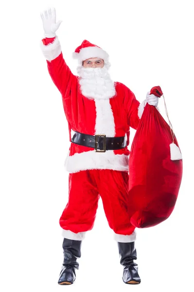 Santa Claus redovisade säck med presenterar — Stockfoto