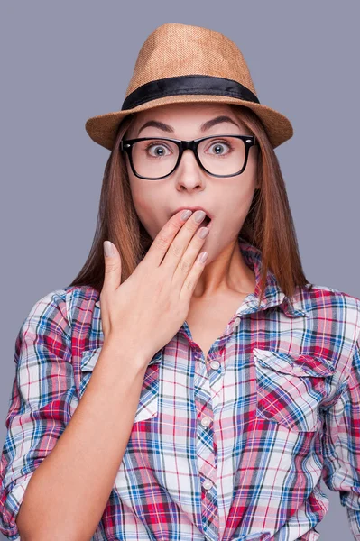 Surprised woman in glasses — Stock Photo, Image