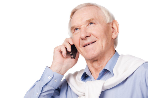 Senior man talking on mobile phone