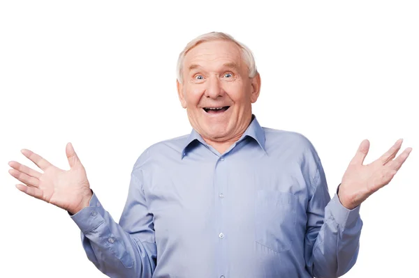 Excited senior man — Stock Photo, Image