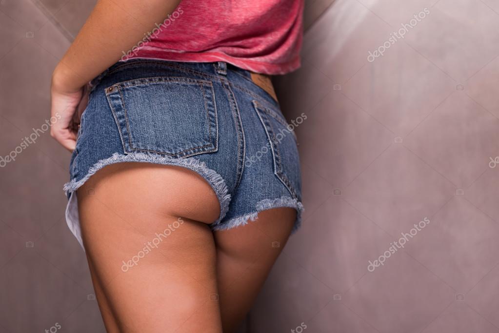 Perfect ass in booty shorts