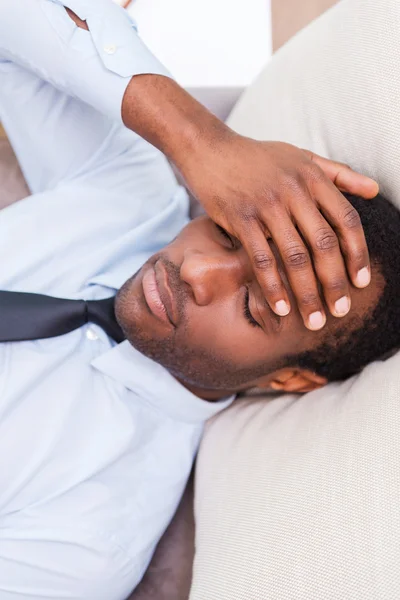 Frustrated African man in shirt and tie — Stock Photo, Image