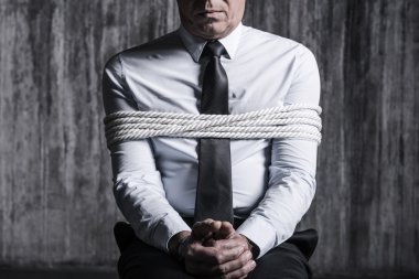 Tied up businessman clipart