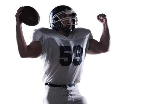 American football speler schreeuwen — Stockfoto