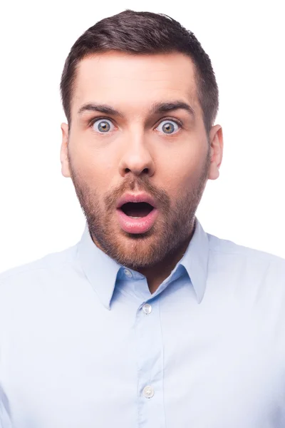 Surprised young man in shirt — Stock Photo, Image