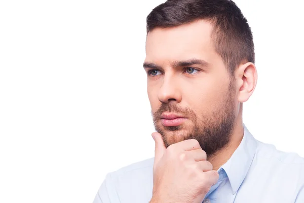 Thoughtful young man in shirt — Stock Photo, Image