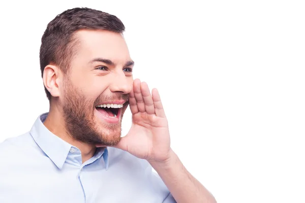 Mann in Formalbekleidung schreit — Stockfoto