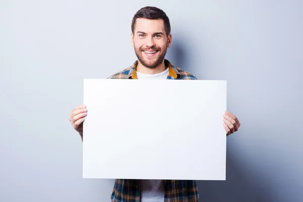 Man holding copy space — Stock Photo, Image