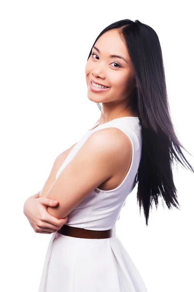 Asian woman in pretty dress — Stock Photo, Image