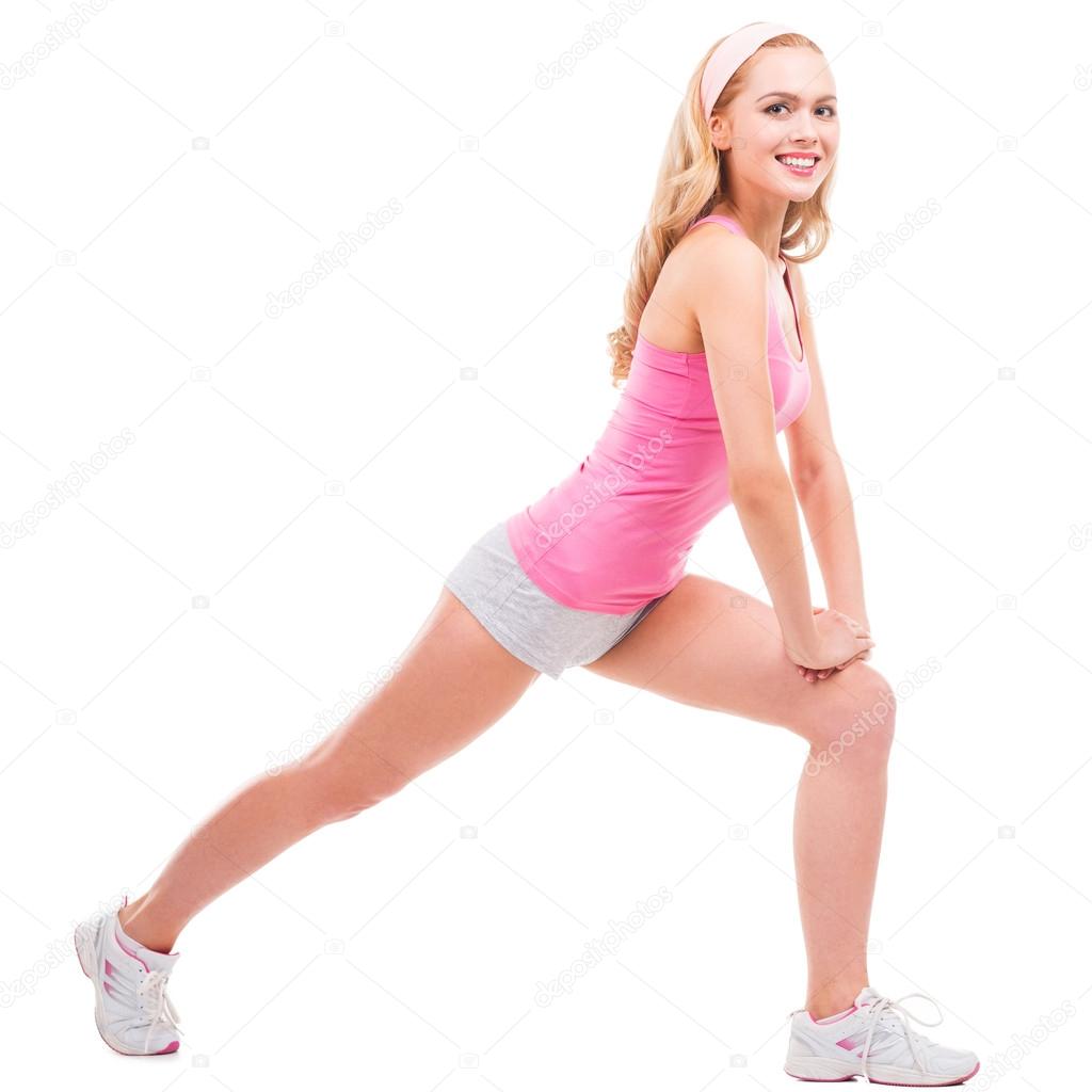 Woman doing stretching exercises