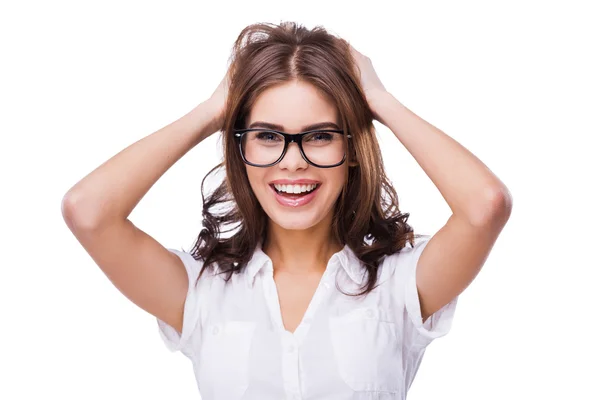 Mujer joven emocionada —  Fotos de Stock