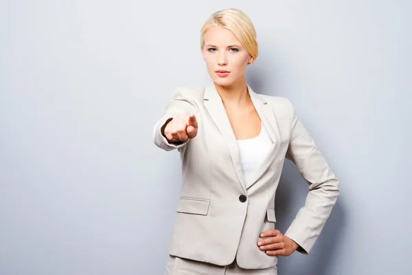 Businesswoman pointing you — Stock Photo, Image