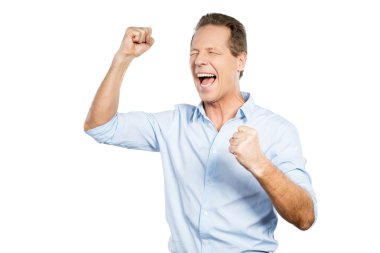 El hareketi mutlu olgun adam