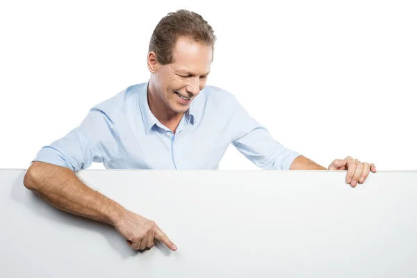 Man leaning at the copy space — Stock Photo, Image