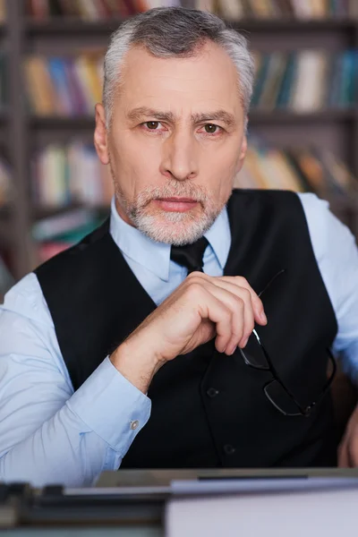 Confident grey hair senior man — Stock Photo, Image