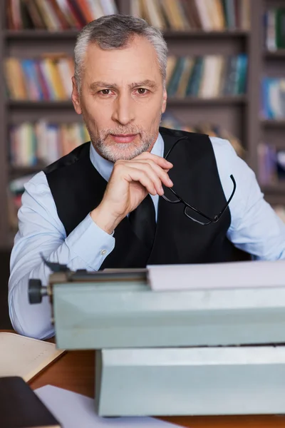 Confident grey hair senior man — Stock Photo, Image