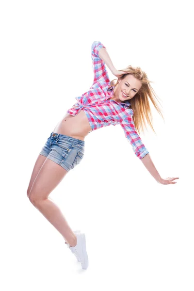 Attractive young woman dancing — Stock Photo, Image