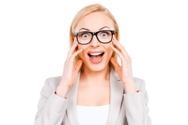 Surprised young businesswoman — Stock Photo, Image