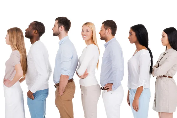 People standing in row — Stock Photo, Image
