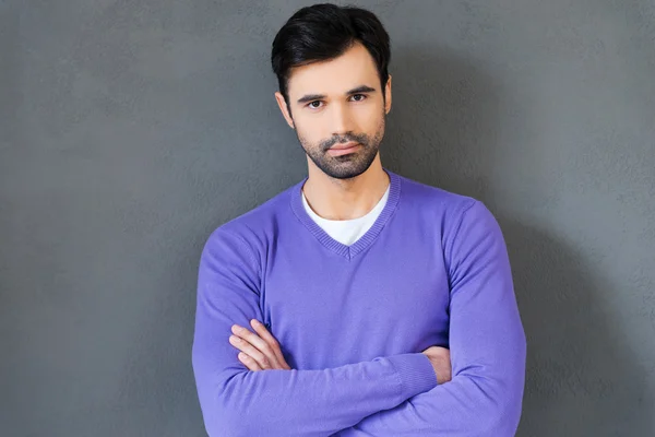 Young man keeping arms crossed — Stock Photo, Image